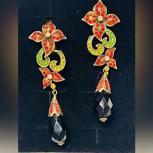 Heidi Daus OMEGA 🆕 Floral Garden 3” long earrings  for pierced ears